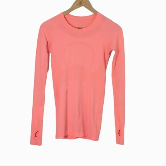 Lululemon Swiftly Tech Long Sleeve Crew in Heathered Very Light Flare Size 4 - Picture 7 of 16